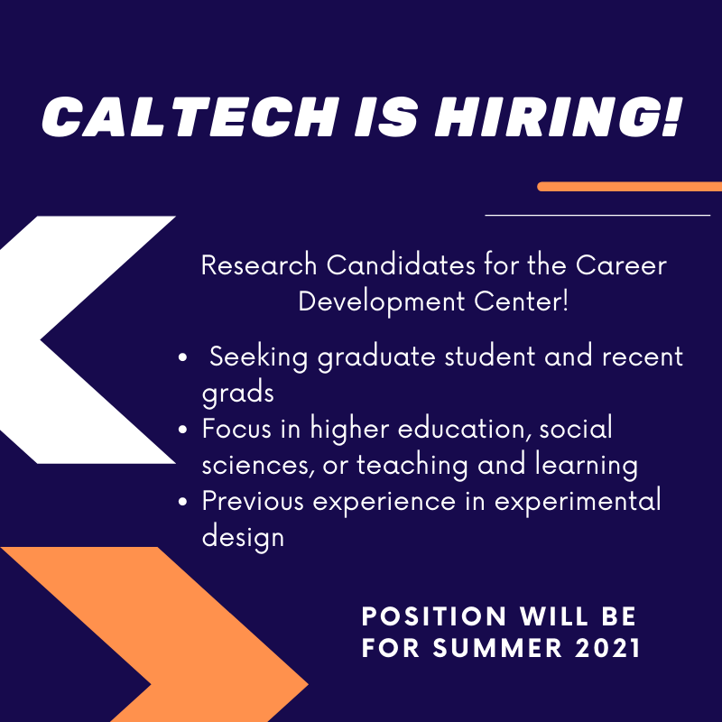 CALTECH Summer position CCSD Information, Assistantships, & Job Postings